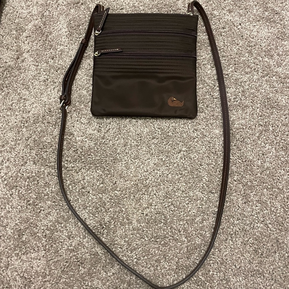 Dooney & Bourke Nylon Double Zipper Shoulder or Crossbody Bag with Pink Interior - Picture 4 of 7